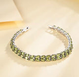 Silver Peridot Tennis Bracelet – Marquise Cut, Natural Gemstones