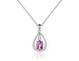 Silver Pink Topaz Pendant with chain