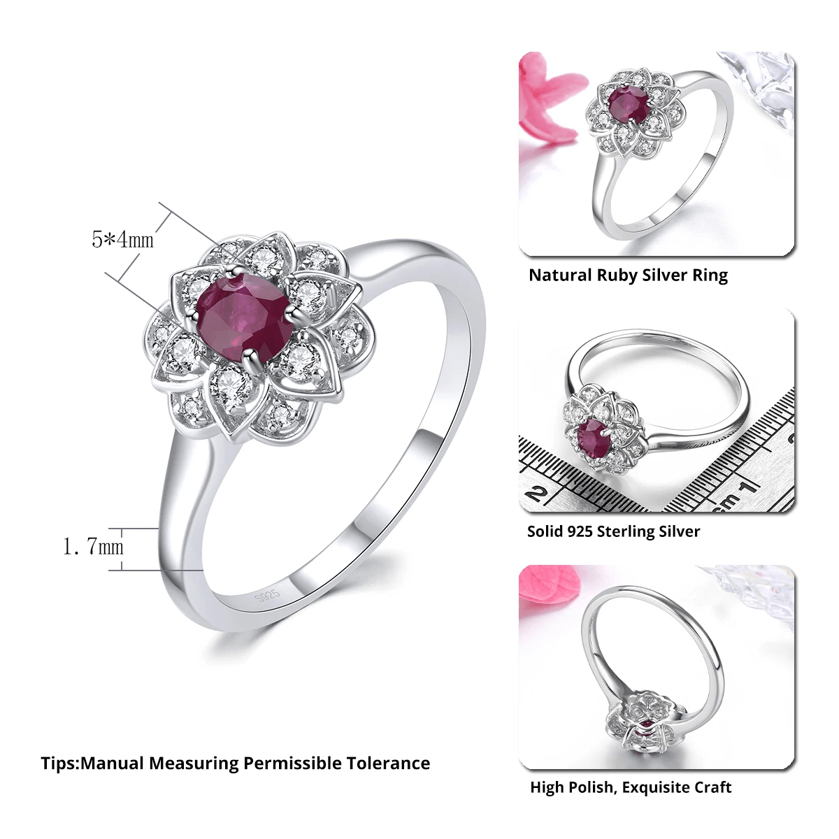 Silver Ring 0.30 ct Ruby