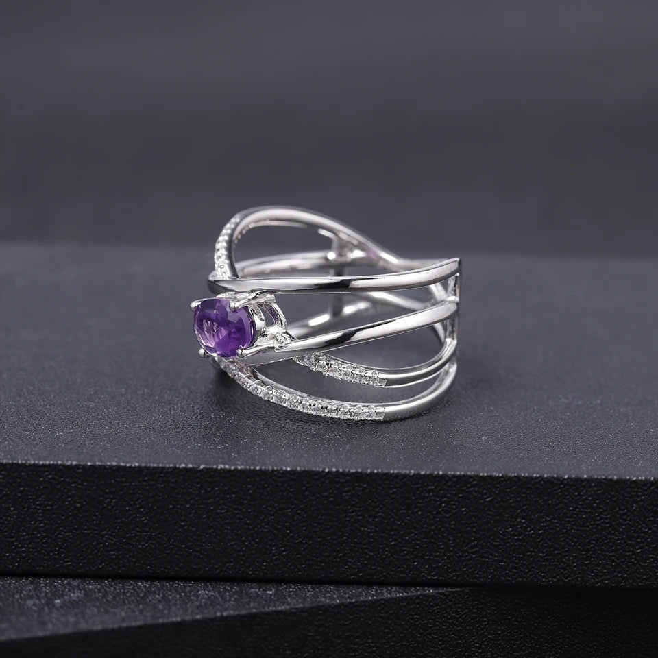 Silver Ring 0.81 ct Amethyst