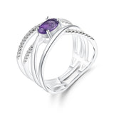 Silver Ring 0.81 ct Amethyst
