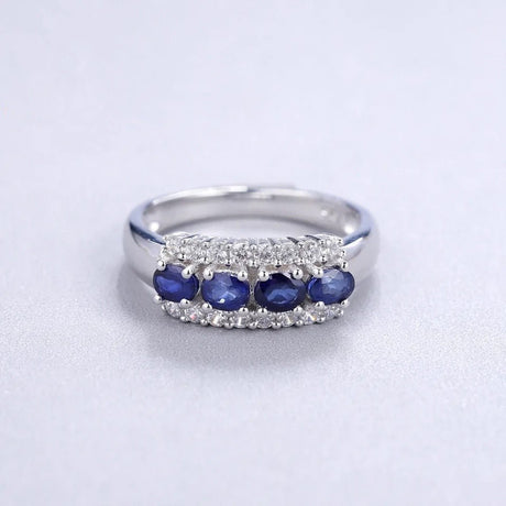Silver Ring 0.92 ct Sapphire