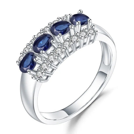 Silver Ring 0.92 ct Sapphire
