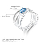 Silver Ring 0.95 ct London Blue Topaz