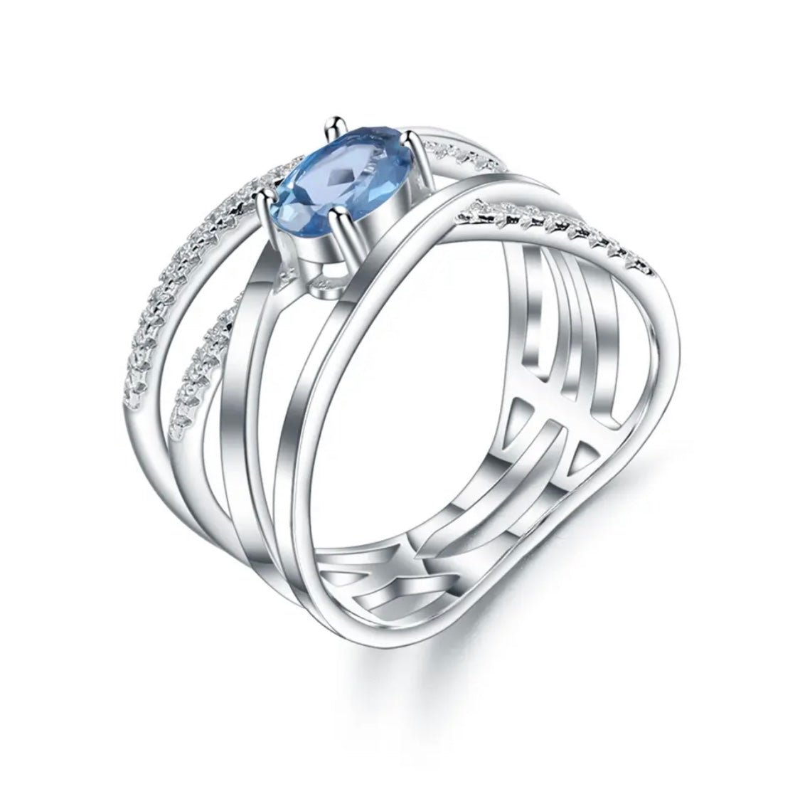 Silver Ring 0.95 ct London Blue Topaz