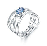 Silver Ring 0.95 ct London Blue Topaz