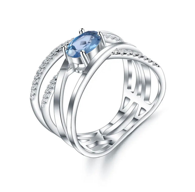 Silver Ring 0.95 ct London Blue Topaz
