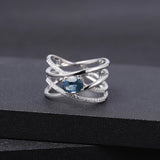 Silver Ring 0.95 ct London Blue Topaz