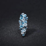 Silver Ring 10.07 ct Blue Topaz