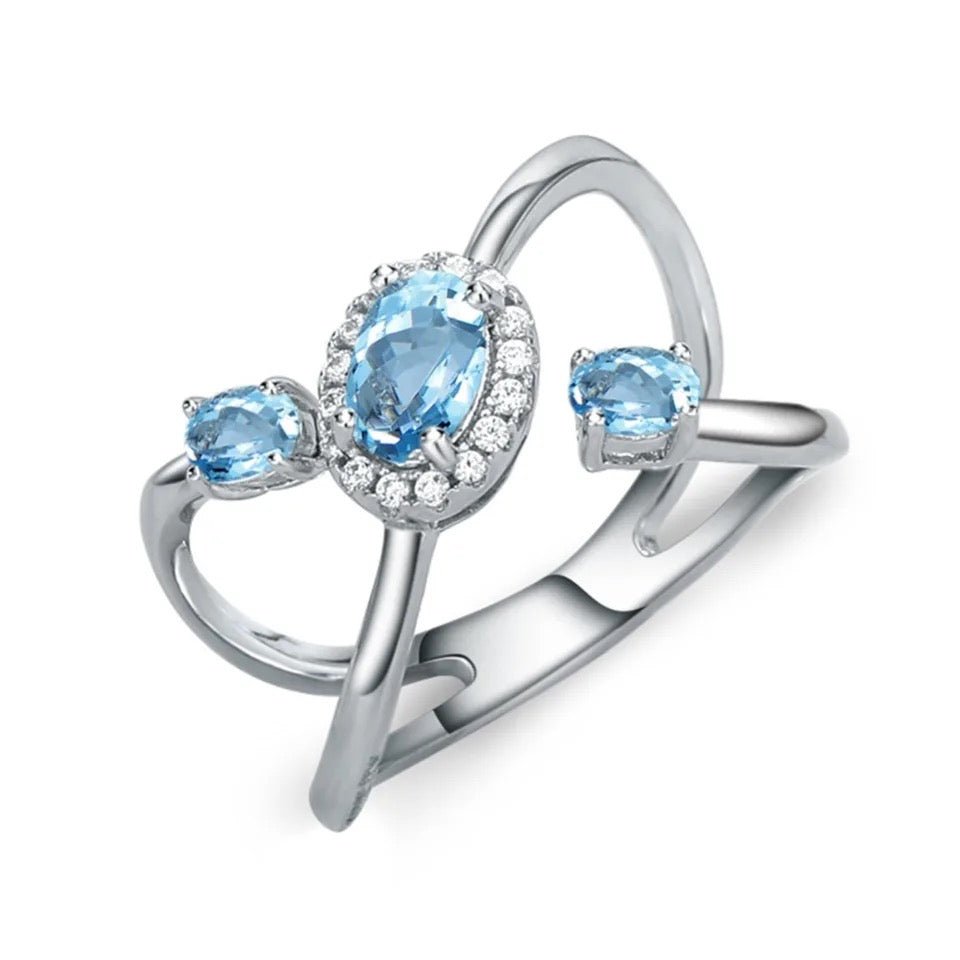 Silver Ring 1.04 ct Sky Blue Topaz