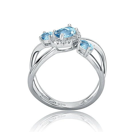 Silver Ring 1.04 ct Sky Blue Topaz