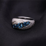 Silver Ring 1.58 ct London Blue Topaz