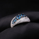 Silver Ring 1.58 ct London Blue Topaz