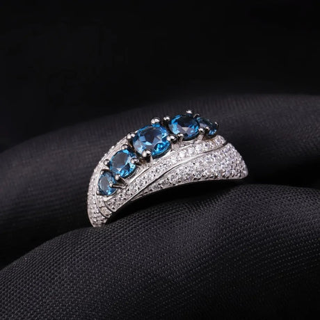 Silver Ring 1.58 ct London Blue Topaz