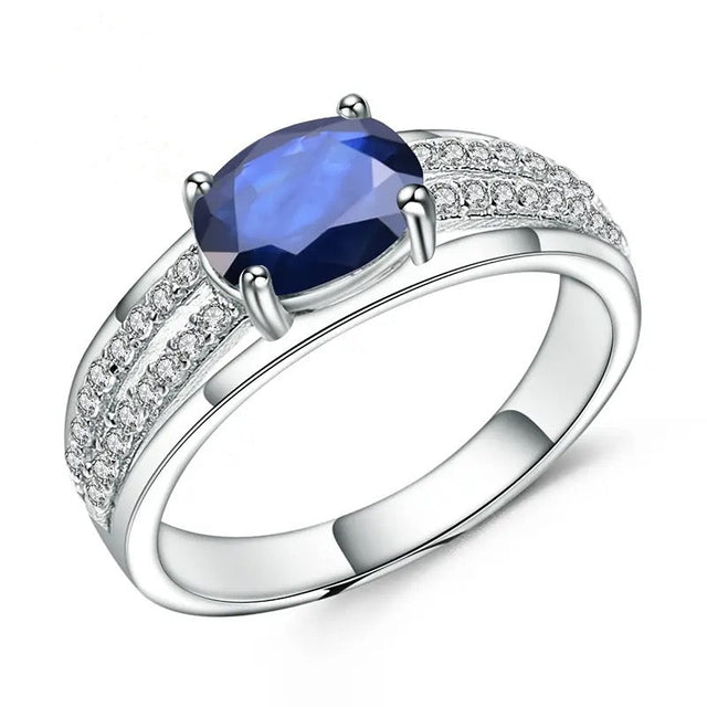 Silver Ring 1.66 ct Sapphire