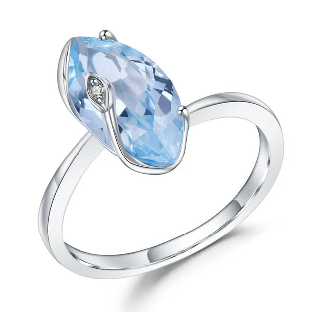 Silver Ring 2.49 ct Sky Blue Topaz