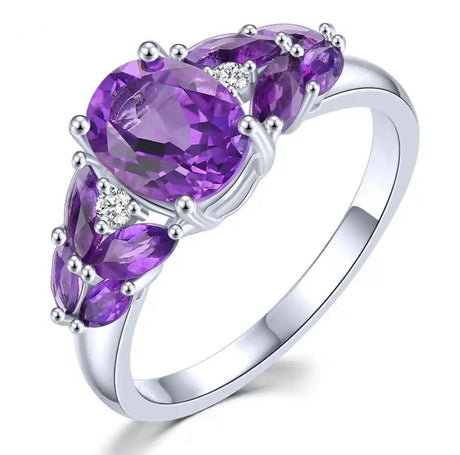 Silver Ring 2.50 ct Amethyst
