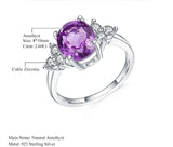 Silver Ring 2.60 ct Amethyst