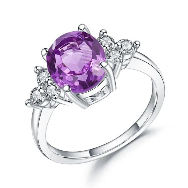 Silver Ring 2.60 ct Amethyst