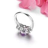 Silver Ring 3.20 ct Amethyst / Rhodolite Garnet