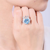 Silver Ring 6.91 ct Sky Blue Topaz