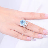 Silver Ring 6.91 ct Sky Blue Topaz