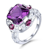 Silver Ring 7.80 ct Amethyst / Rhodolite Garnet