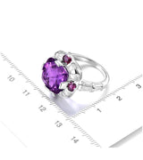 Silver Ring 7.80 ct Amethyst / Rhodolite Garnet
