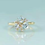 Silver Ring Sky Blue Topaz (Gold Plated)