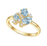 Silver Ring Sky Blue Topaz (Gold Plated)
