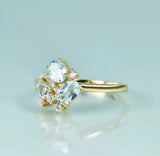Silver Ring Sky Blue Topaz (Gold Plated)