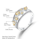 Silver Ring with Natural Citrine 0.54 ct – Multi - Stone Oval Cut