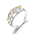 Silver Ring with Natural Citrine 0.54 ct – Multi - Stone Oval Cut