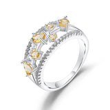 Silver Ring with Natural Citrine 0.54 ct – Multi - Stone Oval Cut