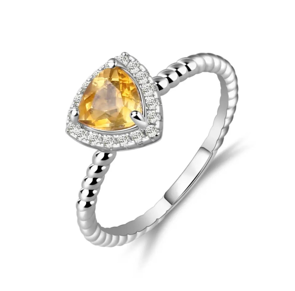Silver Ring with Natural Citrine 0.73 ct – Trillion Cut