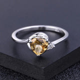 Silver Ring with Natural Citrine 0.78 ct – Heart Cut