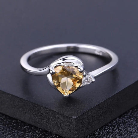 Silver Ring with Natural Citrine 0.78 ct – Heart Cut