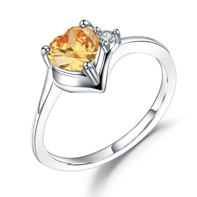 Silver Ring with Natural Citrine 0.78 ct – Heart Cut