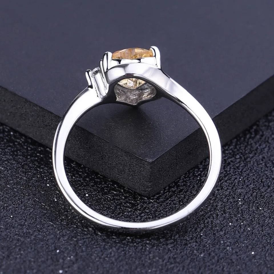 Silver Ring with Natural Citrine 0.78 ct – Heart Cut