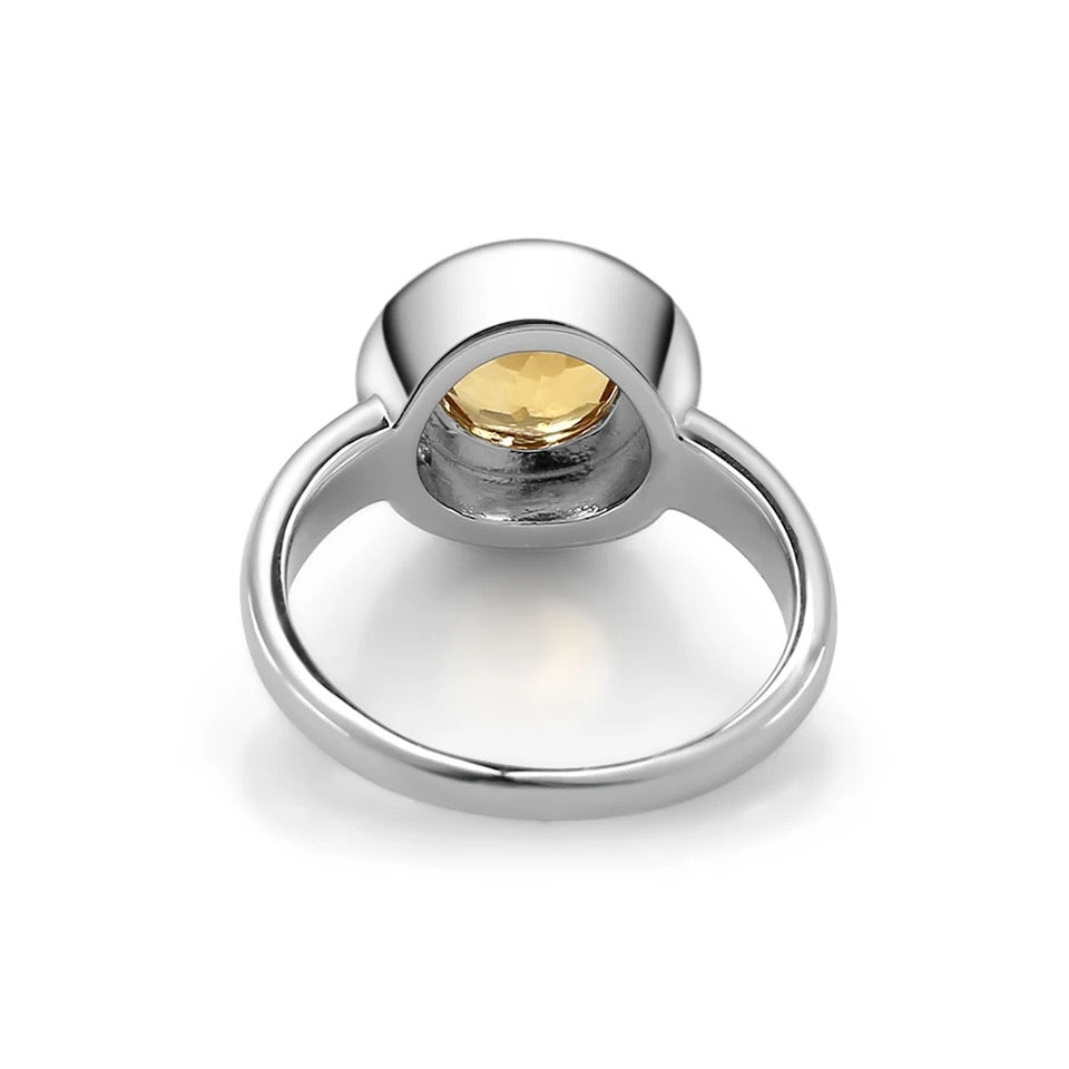 Silver Ring with Natural Citrine 0.95 ct – Roundl Cut