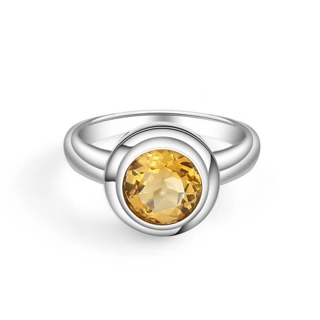 Silver Ring with Natural Citrine 0.95 ct – Roundl Cut