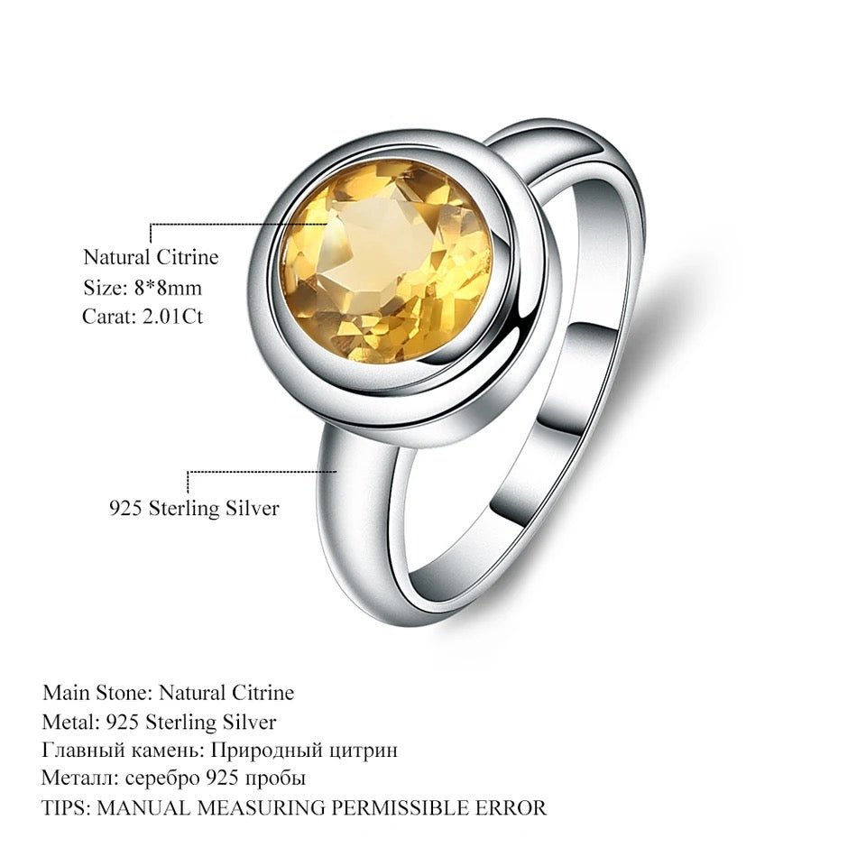 Silver Ring with Natural Citrine 0.95 ct – Roundl Cut