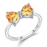 Silver Ring with Natural Citrine 1.56 ct – Heart Cut Double Gemstone