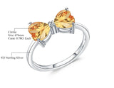 Silver Ring with Natural Citrine 1.56 ct – Heart Cut Double Gemstone