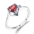 Silver Ring with Natural Garnet 0.78 ct – Heart Cut