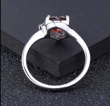 Silver Ring with Natural Garnet 0.78 ct – Heart Cut