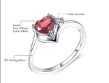 Silver Ring with Natural Garnet 0.78 ct – Heart Cut