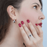 Silver Ring with Natural Garnet 1.05 ct & Cubic Zirconia – Round Cut