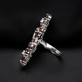 Silver Ring with Natural Garnet 10.56 ct – Pear Cut