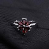Silver Ring with Natural Garnet 1.86 ct – Marquise & Water Drop Cut